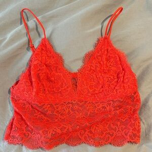 Dynamite S Red Lace Crop Top